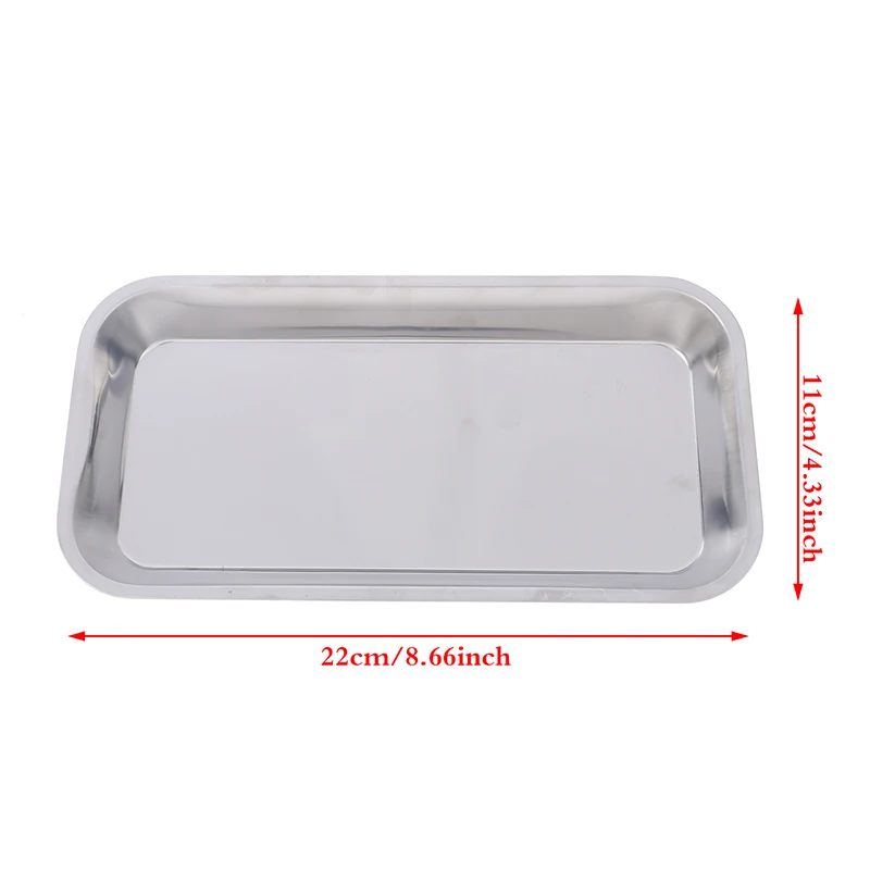 1 PCS Stainless Steel Medical Surgical Dental Dish Environmental Useful Tray With Recessed Corners Lab Instrument Tools Storage