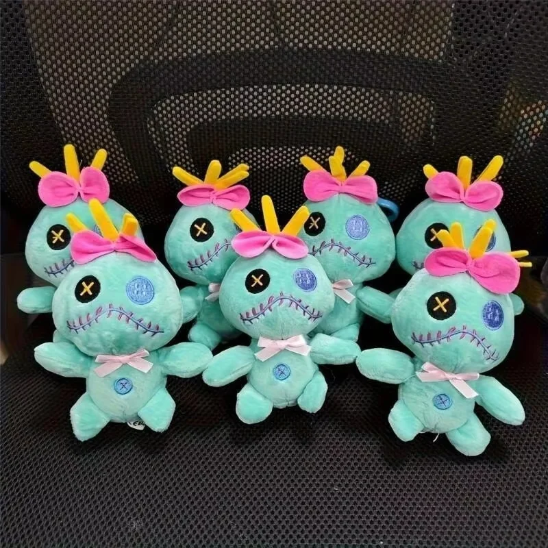 ديزني أنيمي سكرمپ ألعاب من نسيج مخملي المفاتيح مع حلقة رئيسية محيط نموذج دمية الكرتون على ظهره قلادة الديكور لعبة هدية الكريسماس