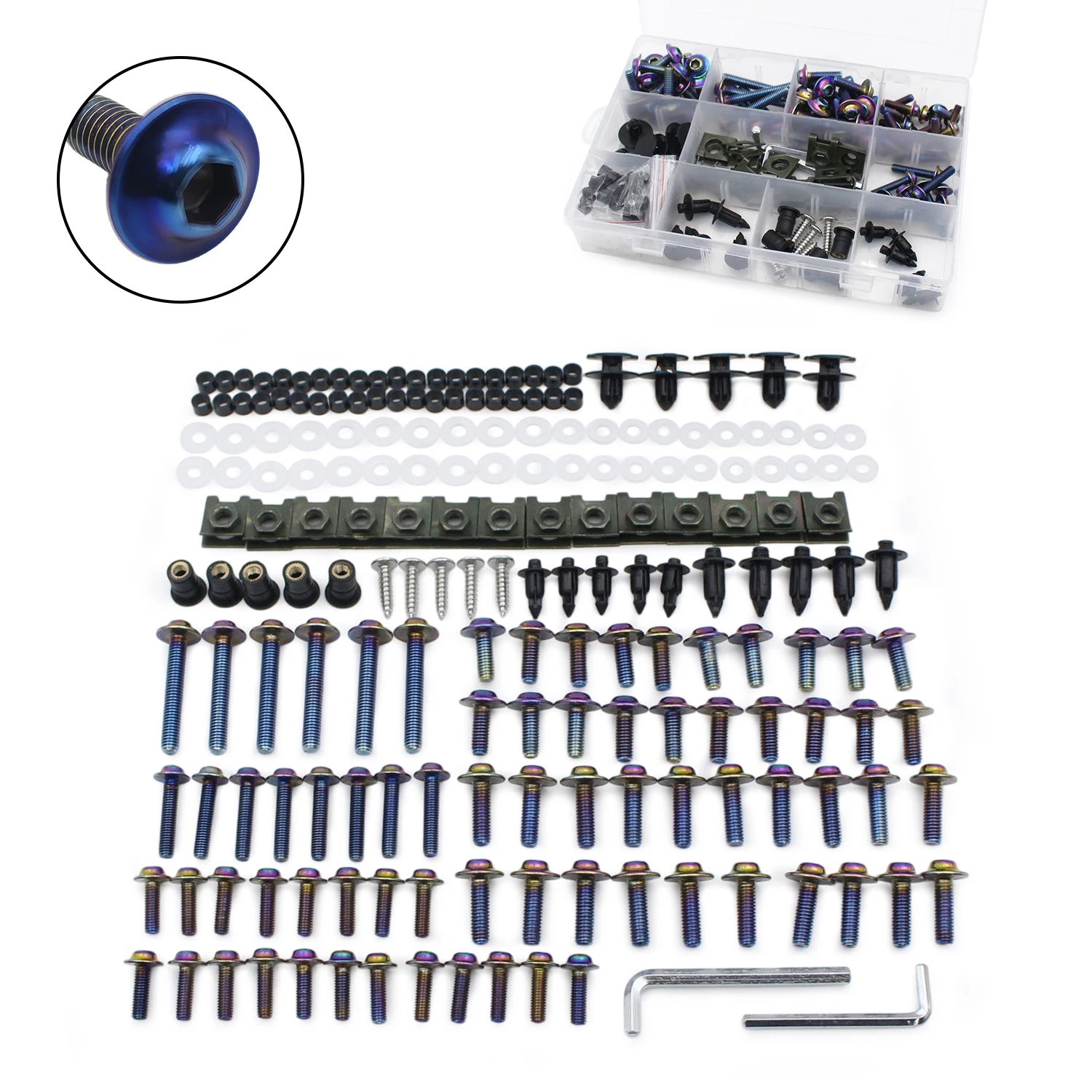 

195pcs Motorcycle Screws Fairing Bolt Nuts Body Screws for Yamaha YZF R1 R15 R25 R3 R6 R7 R125 R15 R25 MT03 MT07 MT10 FZR FJ TZ