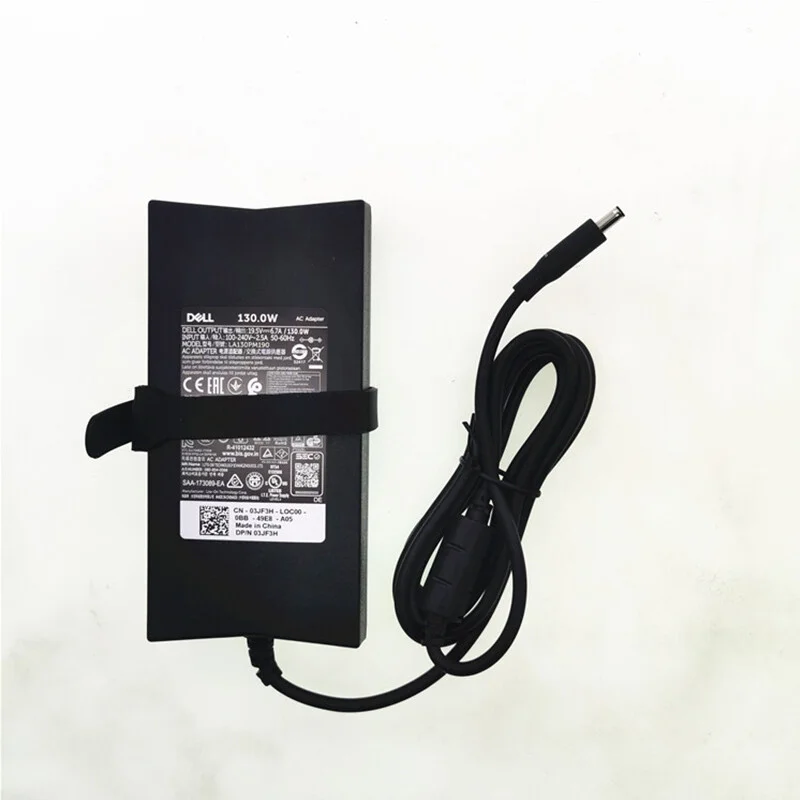 For Dell 7591 7590 7500 130W 19.5V 6.7A Small Port W/ Pin Charger Adapter