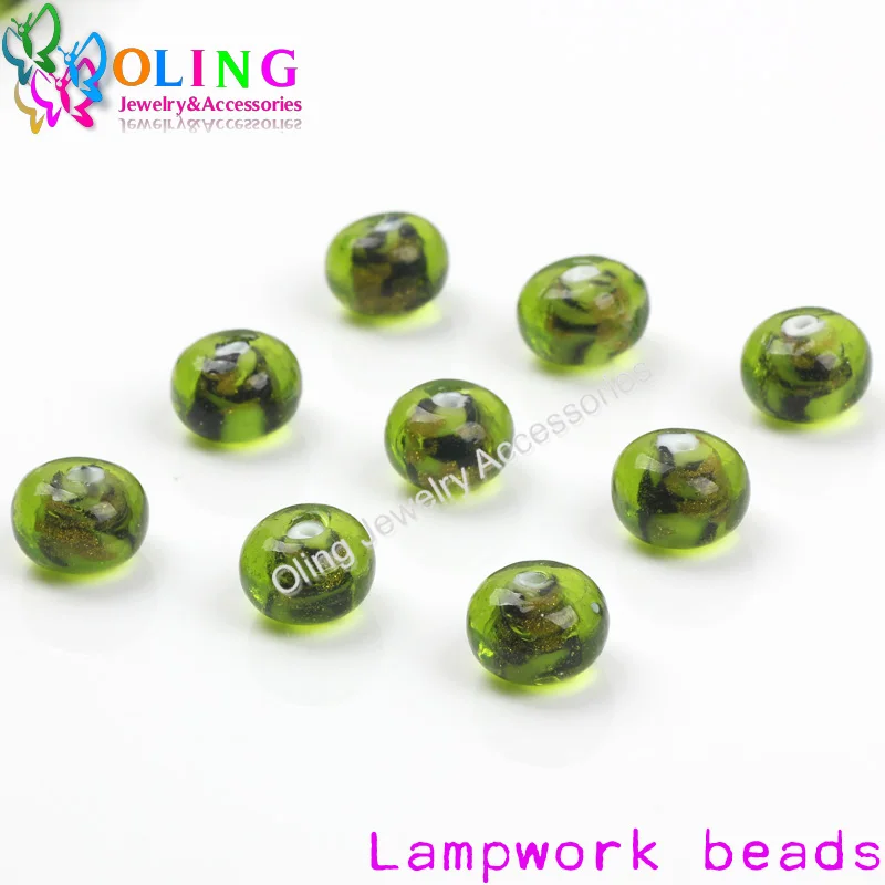 6pcs/Lot 12mm Lampwork Glass Beads Round With Golden Sand DIY Bracelet Choker Necklace Jewelry Making