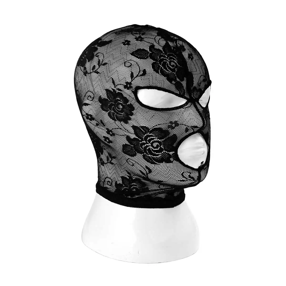 2025 Fashion Black Lace Mask Unisex Sexy Head Mask Elastic Face Cover For Cosplay Party Ball Performance Mask Headgear image 2