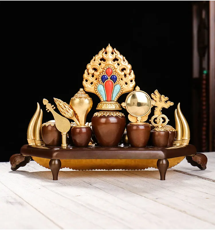 Wholesale Buddhist supplie High grade gilding gold tantric buddhism Tantra throne sylloge copper statue effective protection