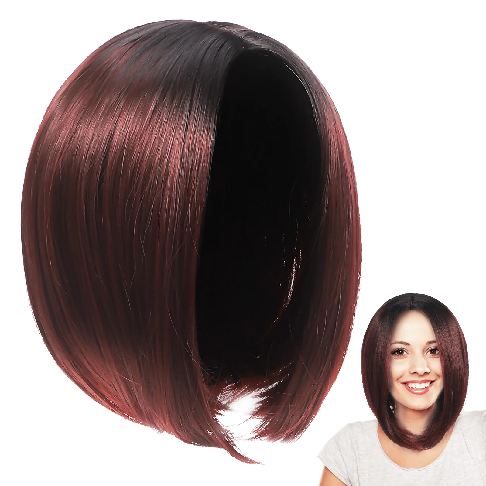 1pc Short Straight Bob For Women Synthetic Hair Natural Look Lightweight Daily Party Cosplay Halloween Wigs Costume Props
