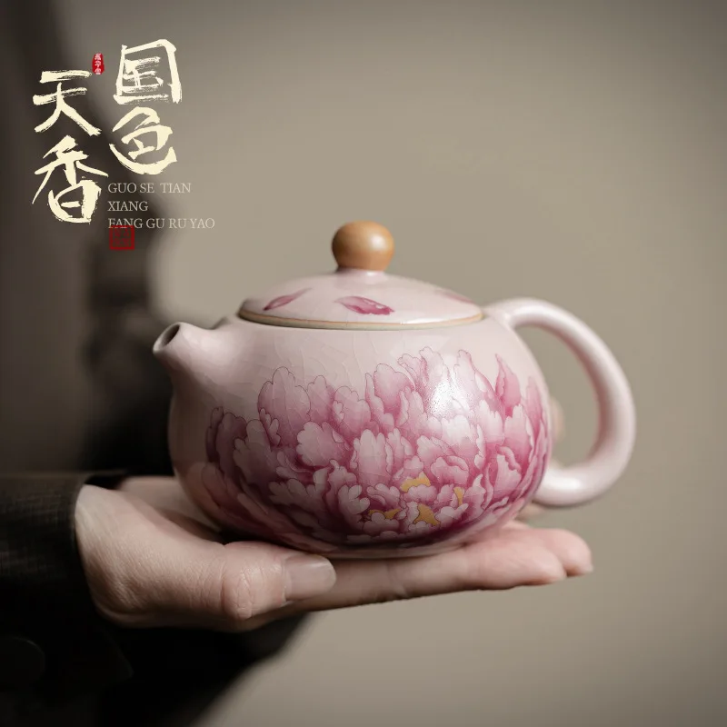 

Antique powder west teapot ceramic teapot filter pot Kung fu tea set single pot gift box