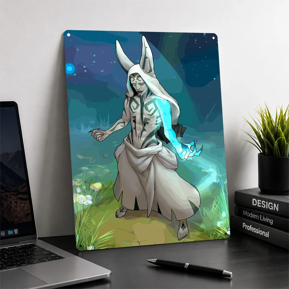 Hooded Figure With Glowing Arm 3D Printed Texture Poster Personalized Wall Art Retro Metal Tin Signs for Room Accessories Bar