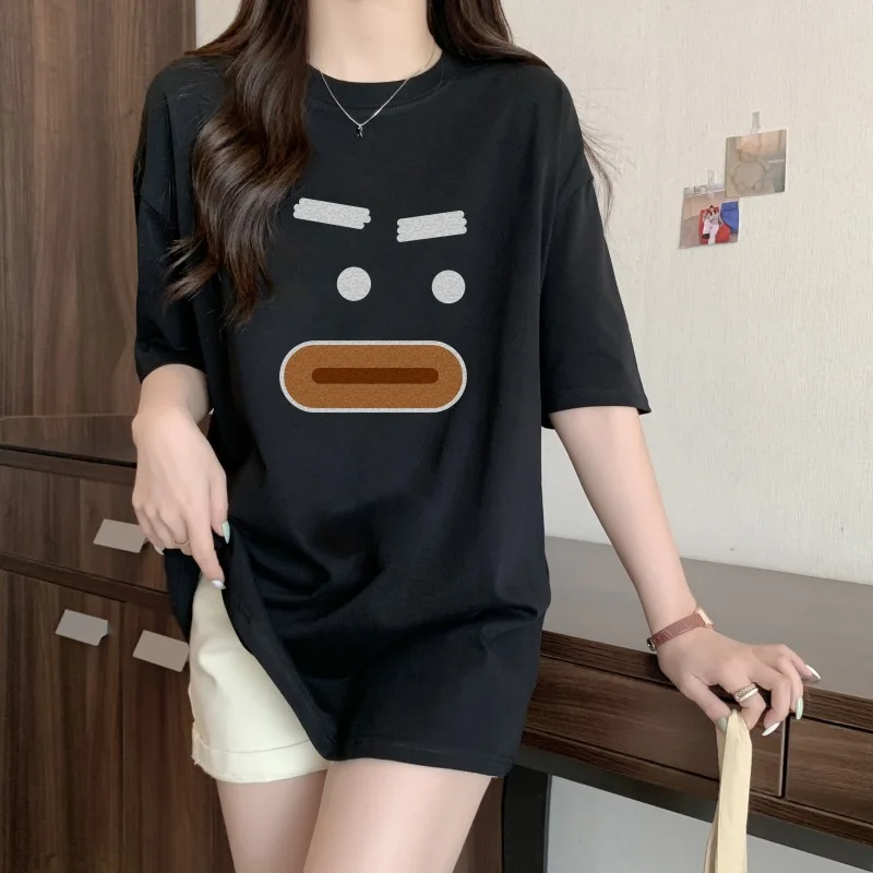 Harajuku stile coreano Kawaii grafica stampata t-shirt donna estate girocollo Casual Versatile semplice a maniche corte Unisex