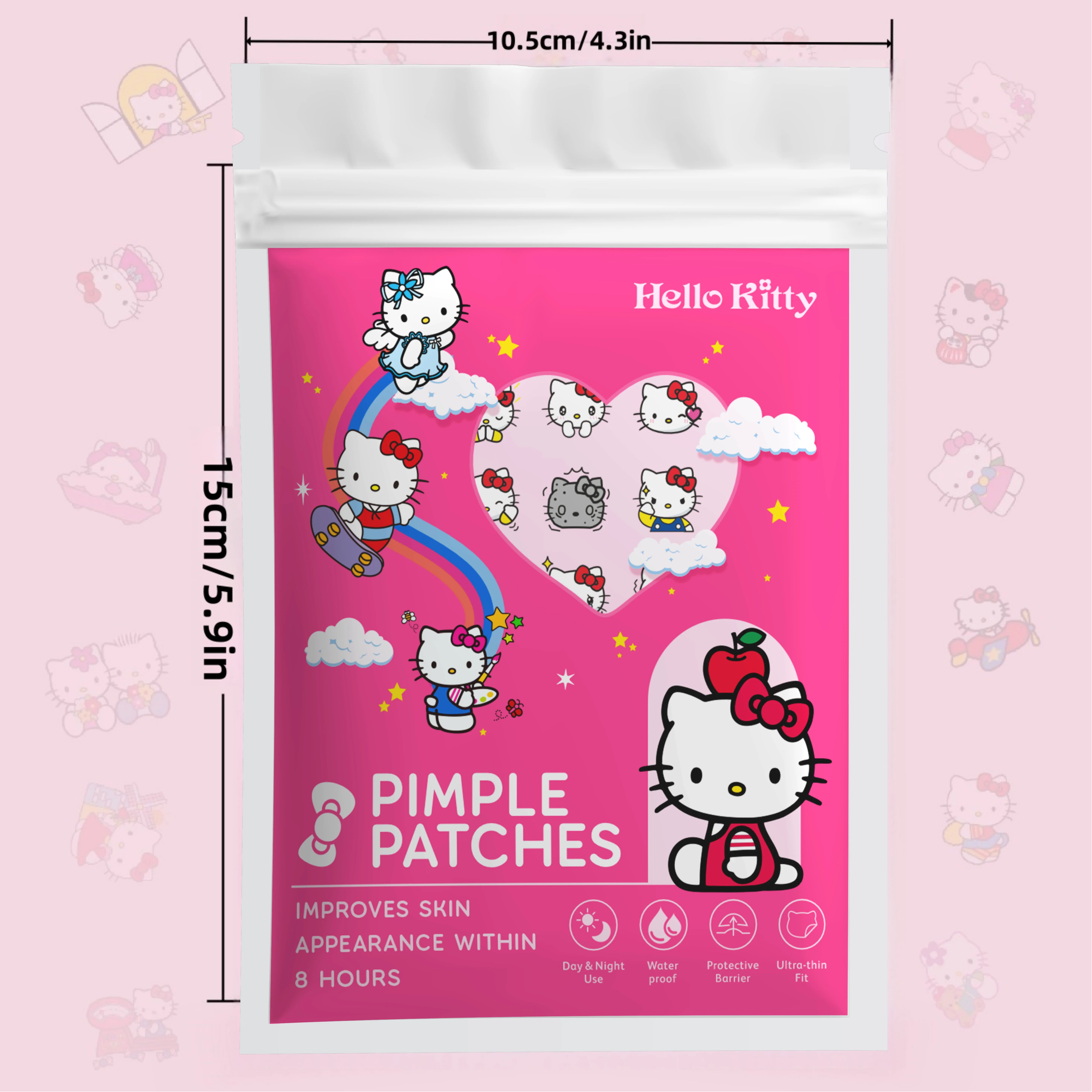 48/120PCS hello kitty Acne patches, facial acne patches, hydrogel acne removal patches, concealer view 2