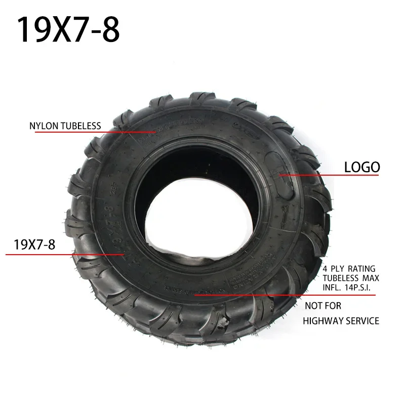 8 Inch 19x7-8 Vacuum Tire Fit for 4-wheel vehcile motorcycle 50cc 70cc 110cc 125cc Small ATV Front Rear Wheel