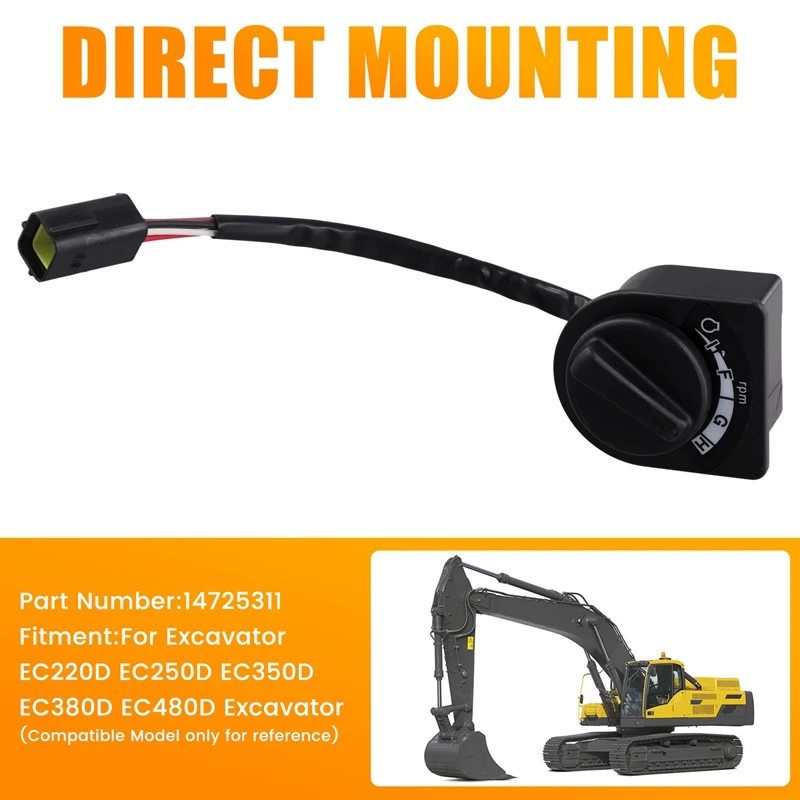 14725311   مقبض محرك الخانق للحفارة مناسب لفولفو EC250D EC350D EC380D EC480D