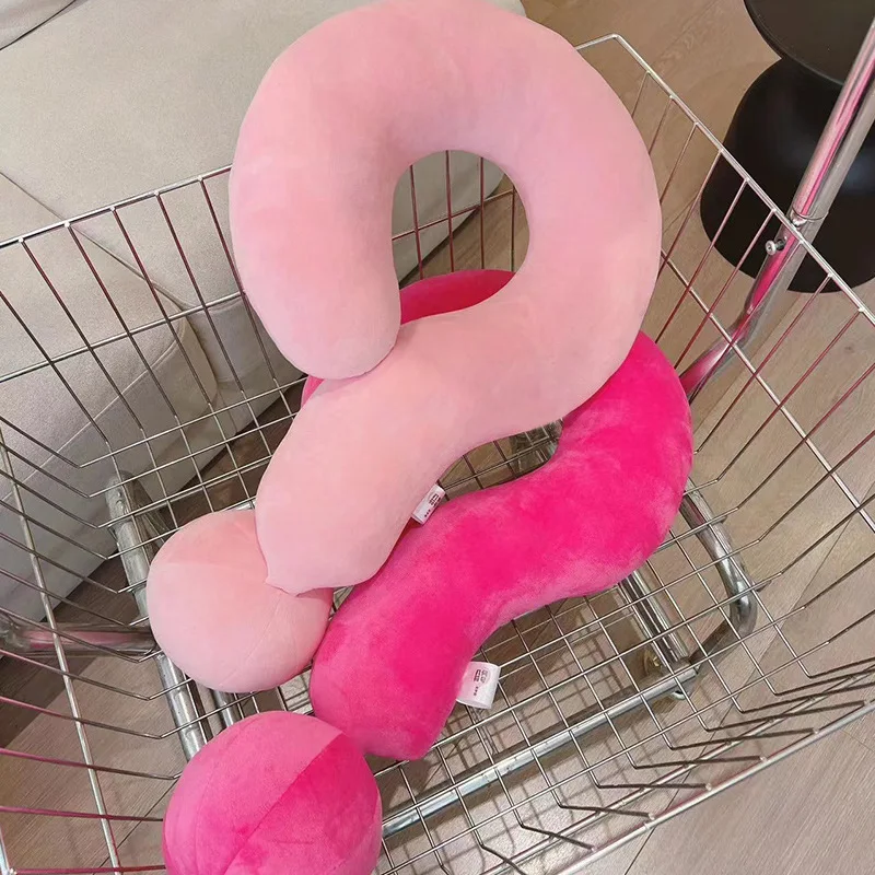 2024 New Baby Pillow Question mark Pillow Long Multi functional Cute Neck Pillow Soft  Gift Pink