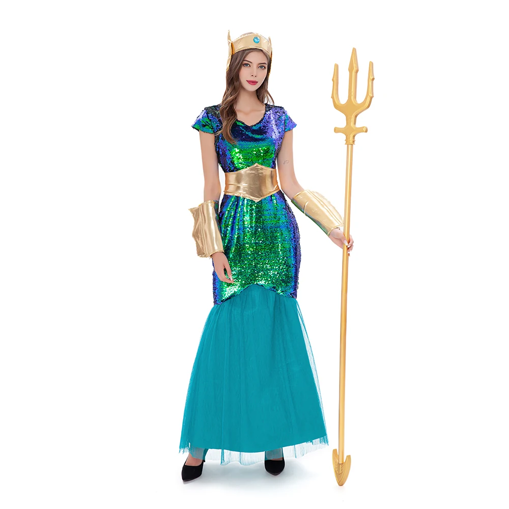 Neues Königinnen-Prinzessinnen-Kostüm Super Damen-Kostüme Erwachsenen-Meerjungfrauen-Prinzessinnen-Kostüm für Halloween Karneval Faschingskleidung – Detail 4