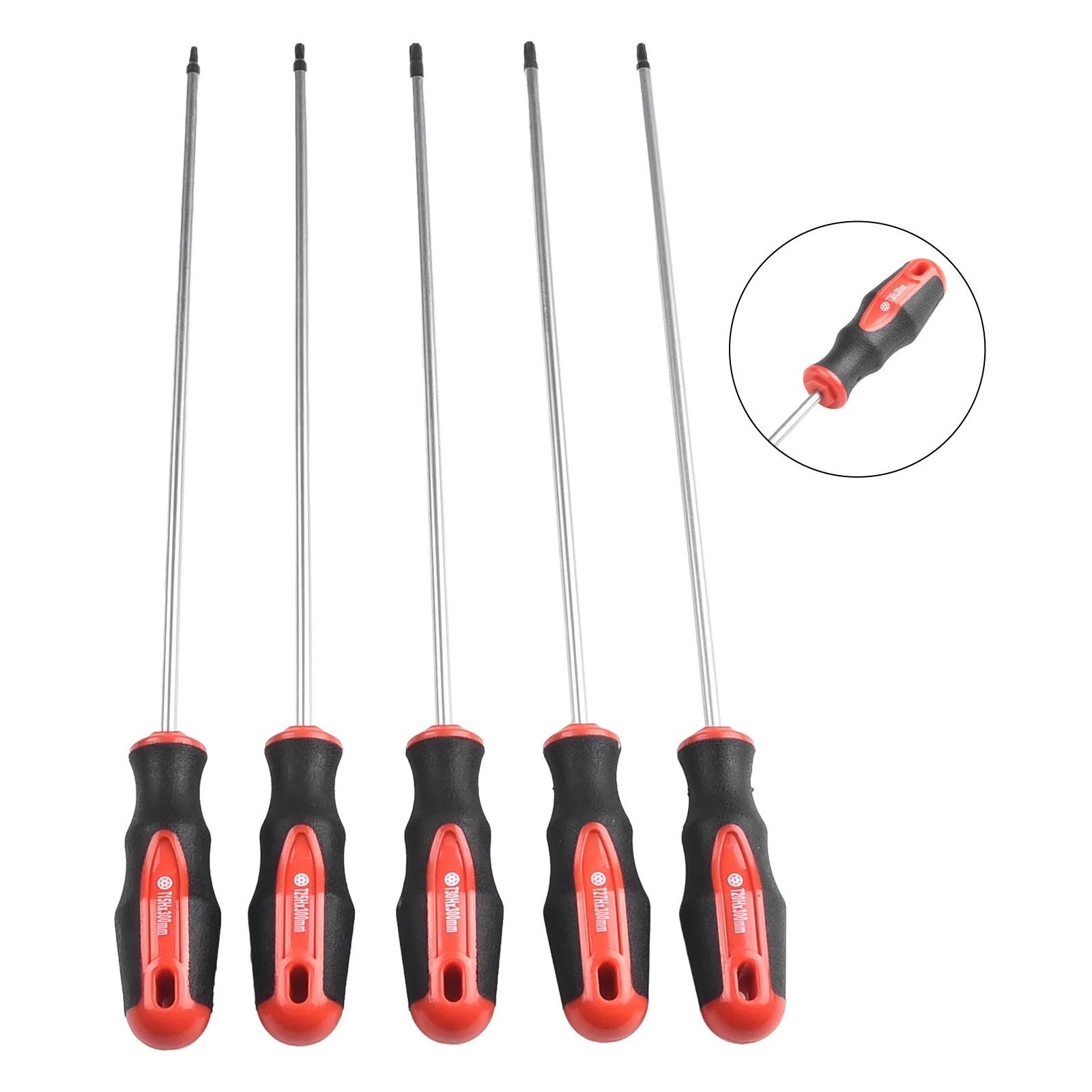 5 ชิ้น Torx ไขควง 400 มิลลิเมตรหัวแม่เหล็ก T15/T20/T25/T27/T30 ยาง Handle สําหรับสกรูถอดชิ้นส่วนซ่อมเครื่องมือคู่มือ