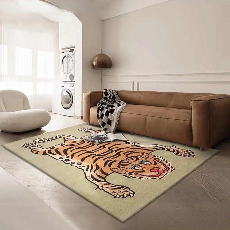 Sicilian Animal Rug Fluffy Soft Children's Floor Mat Nordic Living Room Decoration Vintage Carpet Home Washable Rugs for Bedroom