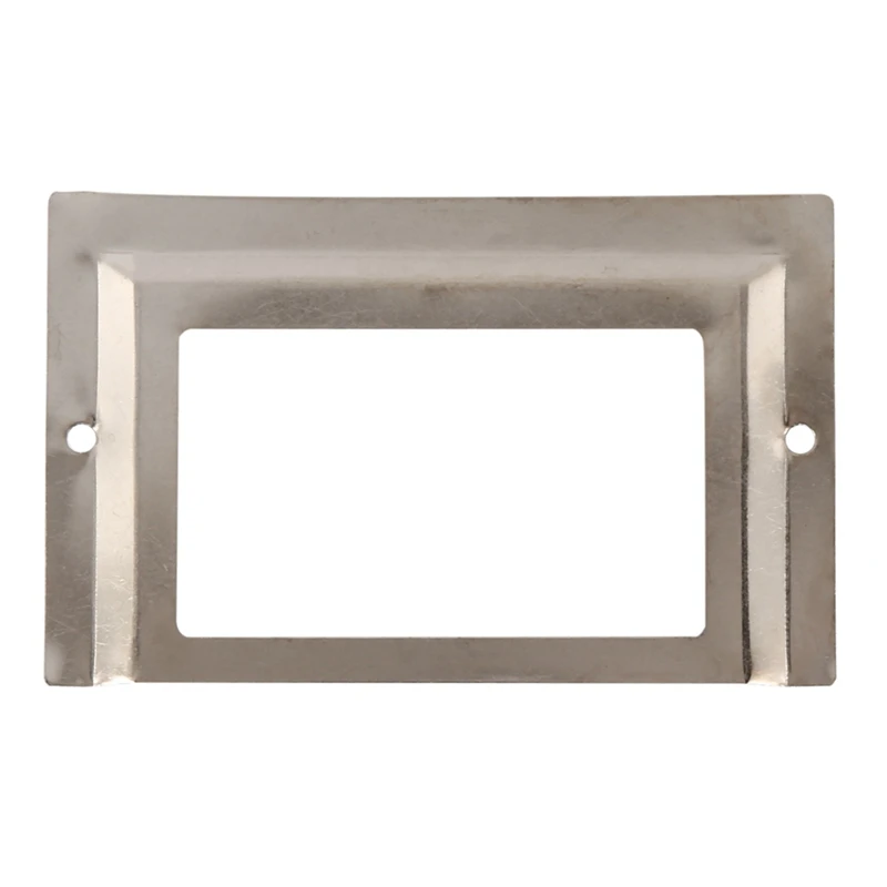 Post Office Library File Drawer Metal Tag Label Holder, Silver Tone, 30 Pieces