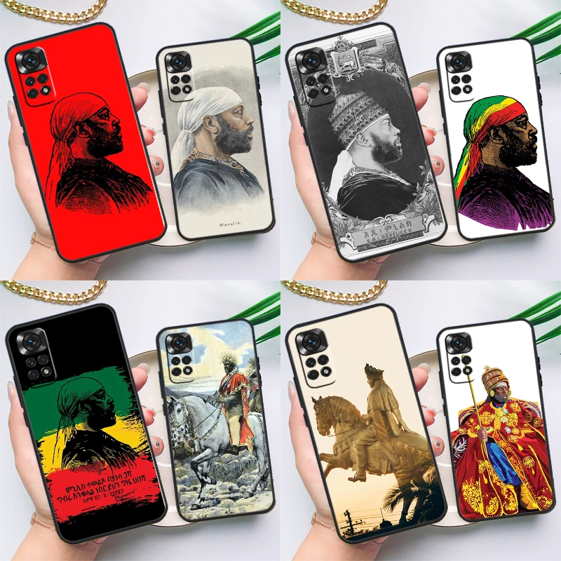 Emperor Menelik II of Ethiopia Case For Xiaomi Redmi Note 12 11 10 9 8 Pro Note 8T 9S 10S 11S Redmi 10 10C 12C 9C Cover