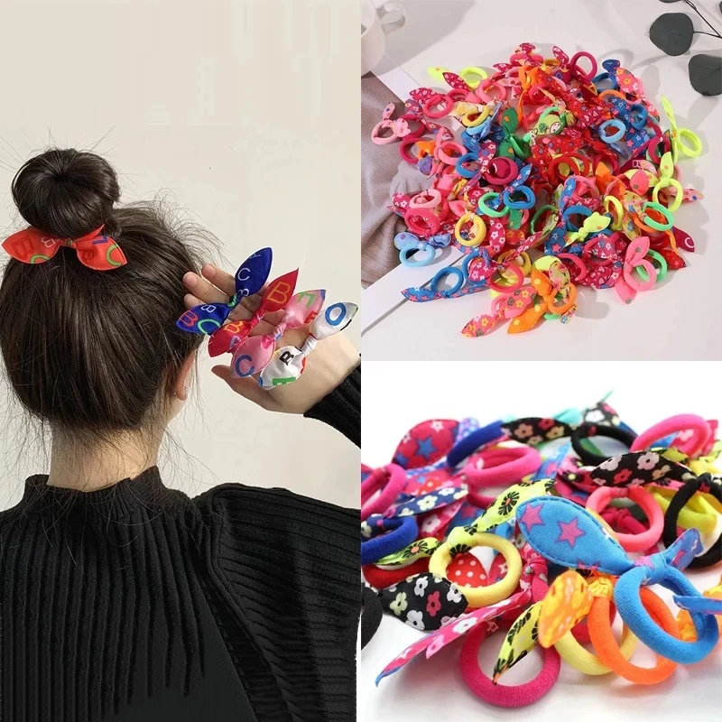 20/30/50Pcs Girls Elastic Hair Bands Colorful Nylon Rubber Band Children Hair Ties Ponytail Holder Kids Hair Accessories