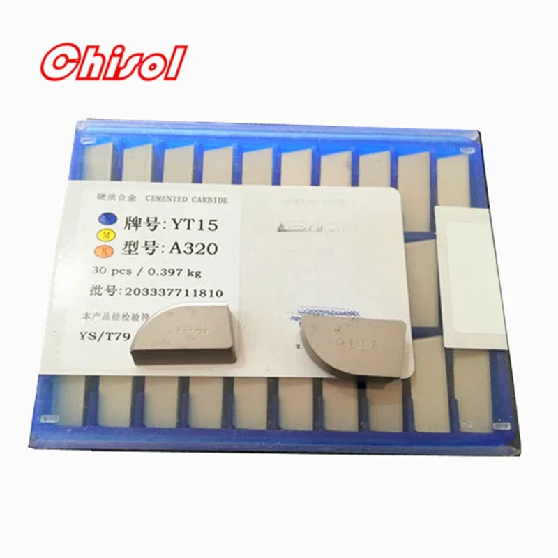 30pcs/box A320 A320Z YT5 YW2 YW1 YT15 YT14 YG6 YG8 Carbide Brazed Inserts Welding Tips Blade Cutter