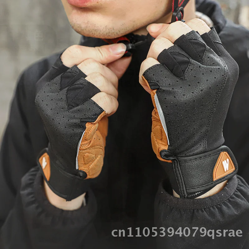

West Rider Unisex Half Finger Cycling Gloves Black/Yellow Shock Absorption Non-Slip Lycra PU Leather for Bicycling & Motorcycle
