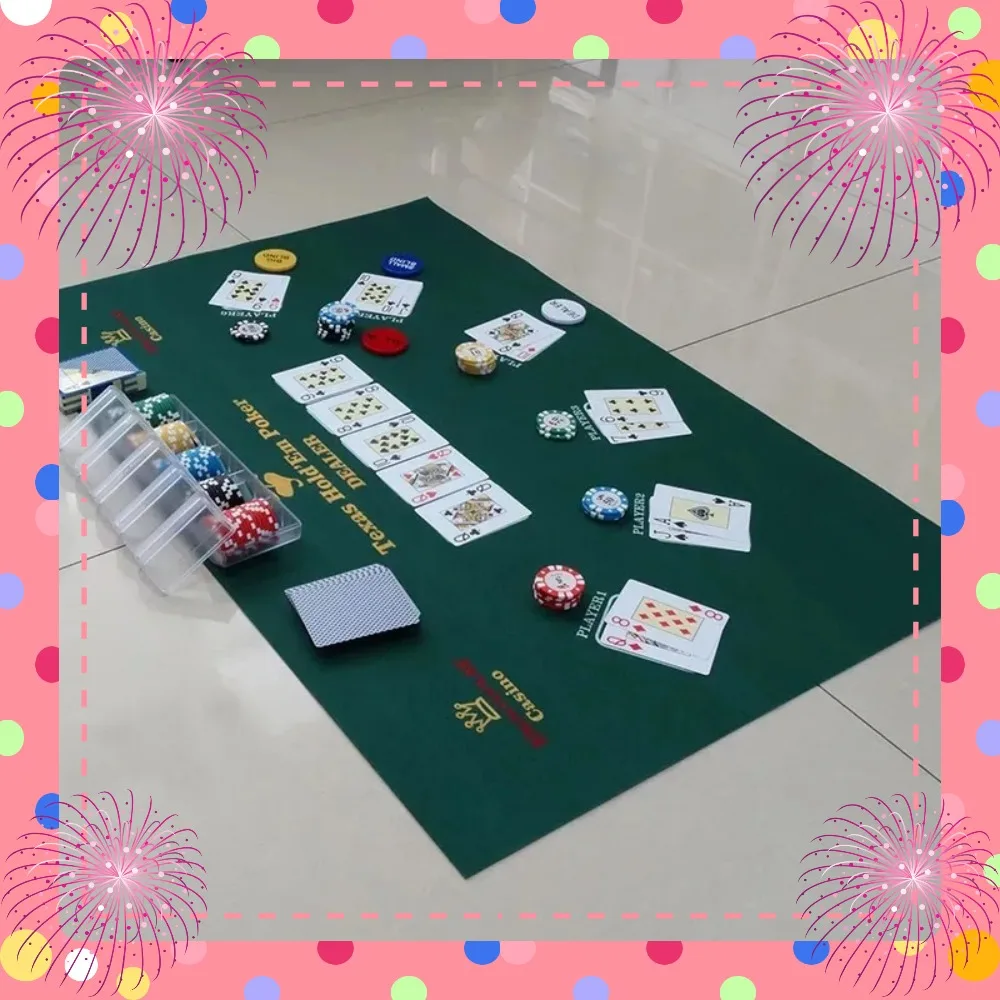 60x90 سنتيمتر تكساس هولدم 'em على الوجهين لعبة مفرش المائدة المحمولة تكساس هولدم'em الجدول حصيرة غير المنسوجة النسيج لعبة متعددة اللاعبين #2