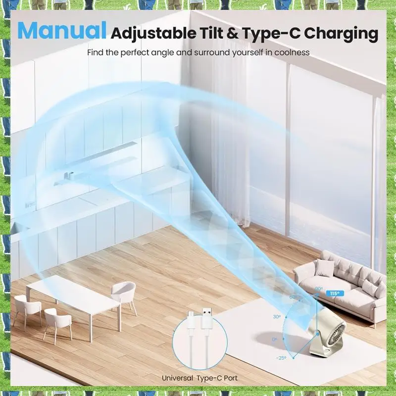 FTS Desk Fan With Battery Operated,Quiet Display Portable Fan For Office,Home,100 Speeds 115° Tilt Table Fan
