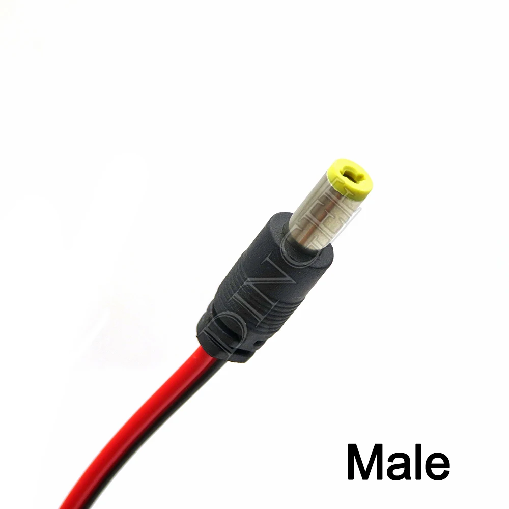 5 uds Cable de alimentación CC macho hembra 12V enchufe adaptador de CC conector de clavija para cámara CCTV enchufe CC 5,5*2,1mm 5,5x2,1 5,5x2,1mm