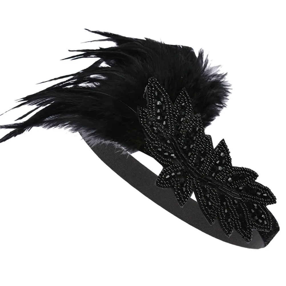 

Ретро-повязка на голову в стиле 1920-х годов, эластичная повязка для волос, головной убор для вечеринок, свадеб, балов, аксессуары для женщин