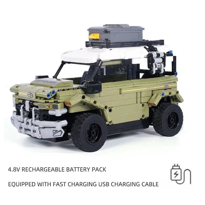 956pcs RC Terreinwagen Technische Bouwstenen Afstandsbediening Zelf Asseble Bricks Jeep DIY Plastic Gebouw Auto Model gift