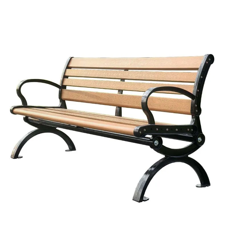 

Park Chair Outdoor Bench, Leisure Seat Bench Cast Iron Plastic Wood Bench Outdoor Courtyard