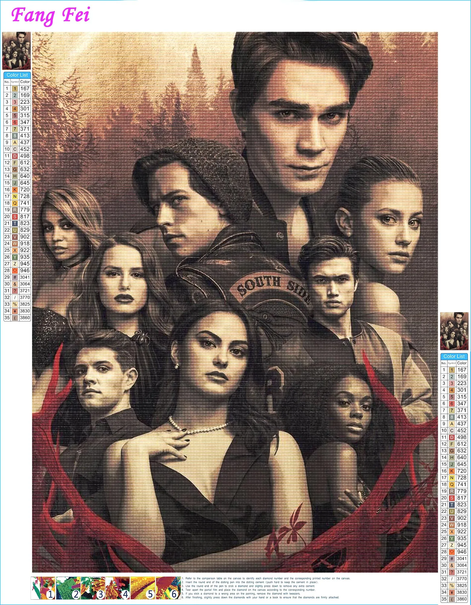 Riverdale Full Diamond Embroidery Painting Classic TV Series Cross Stitch Picture Mosaic Craft Living Room Decor Christmas Gifts