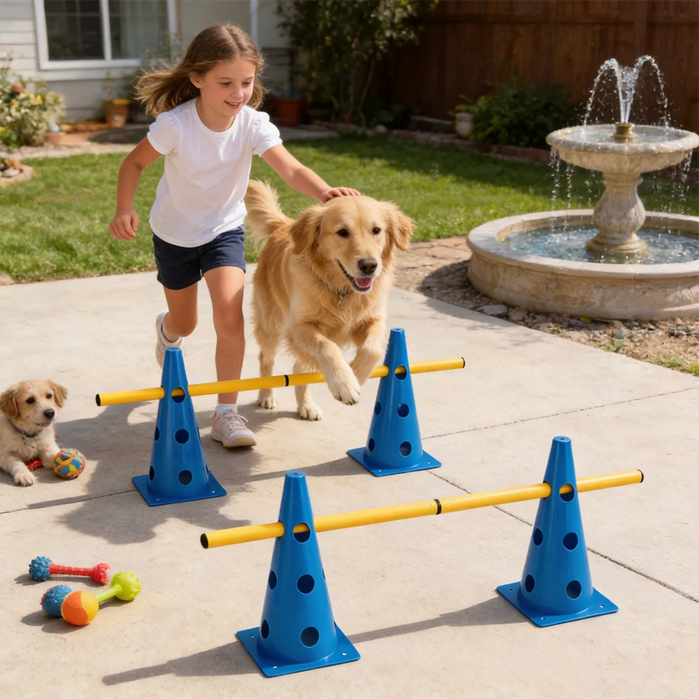 Kit d'entraînement d'agilité multifonctionnel pour chien, équipement sportif portable pour animaux de compagnie, améliore l'agilité et l'intelligence des chiots, idéal pour les jeux quotidiens, les compétitions et l'entraînement.