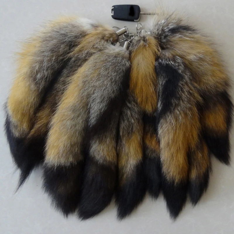Lovely Racoon Tail Charm Keychain Sweet Furs Bag Pendant Car Keyring Decors