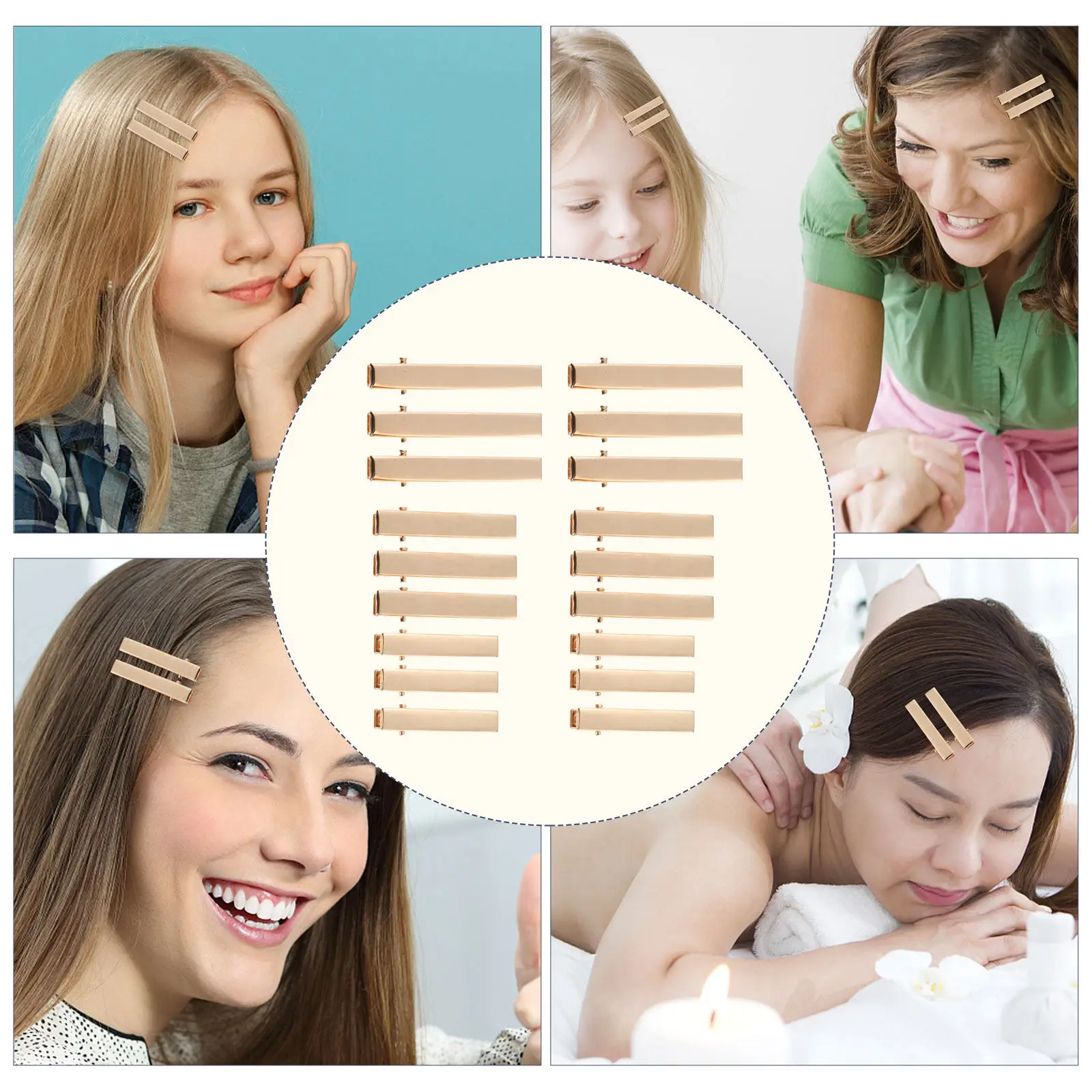 

Набор из 60 модных заколок для волос: элегантные заколки-защелки для девочек и женщин, разные размеры, аксессуары для волос для церемоний и подарков