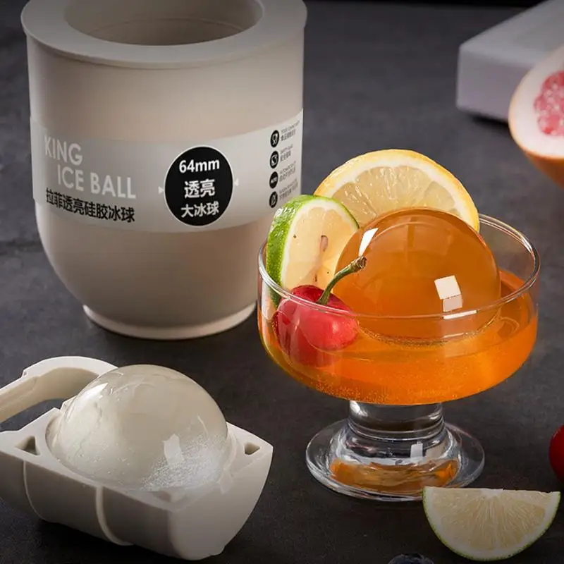 Ice Ball Maker Mold Large Ice Ball Mold Silicone Ice Maker For Freezer Reusable Kitchen Tools Easy Release For Cocktail Tea