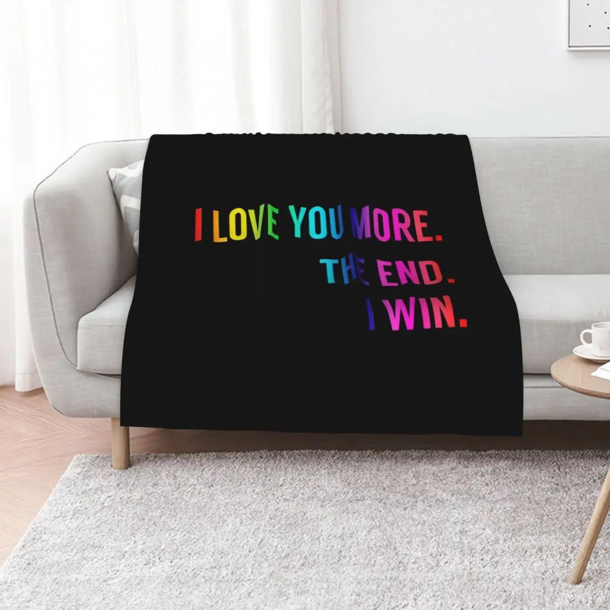 Rainbow and Black I Love You More. The End. I Win. Throw Blanket Sleeping Bag Single Kid'S Blankets For Baby Summer Blankets
