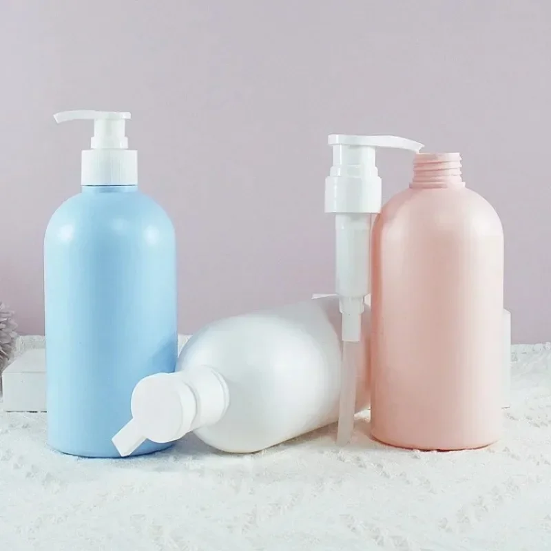 Empty Plastic Pump Lotion Shampoo Bottle 500ml Cosmetic ContainerPet Shower Gel Bottle Refillable Bottles Soap Dispenser