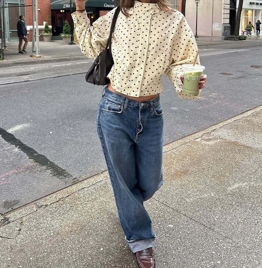 Но2025 New Slim Fit Loose Versatile Plaid Cardigan Coat