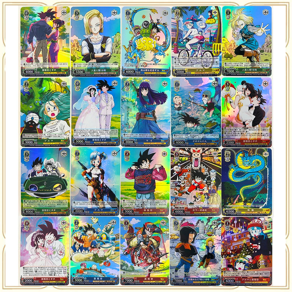 Anime Dragon Ball bricolage ACG Tien Shinhan Shenron Krillin Android 18 carte à collectionner brillante avancée cadeau d'anniversaire de noël