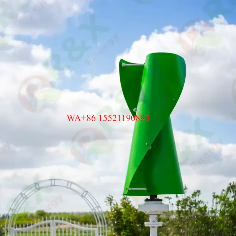 WMWMNU 3KW 5KW 10KW 120V 220V Home Use Vertical Axis Wind Turbine Alternative Energy System Spiral Wind Power Generator Low