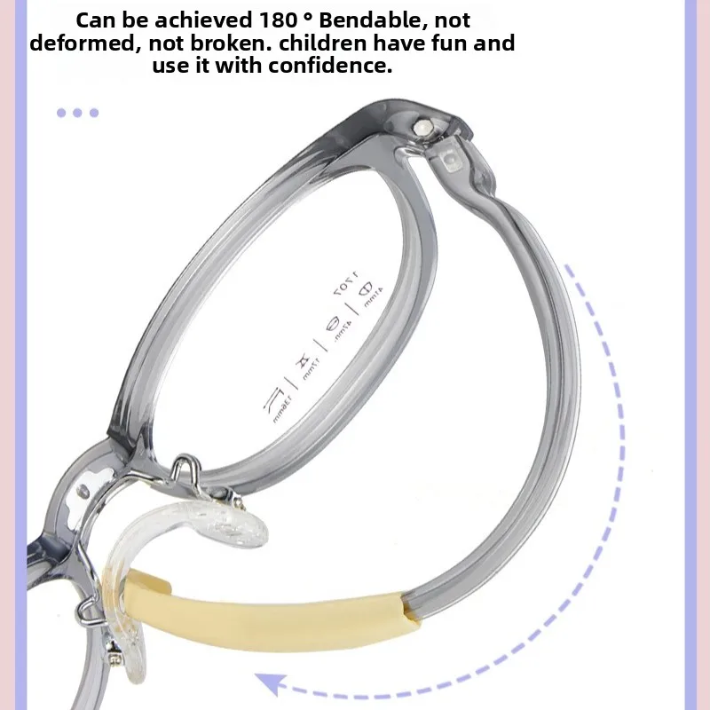 CLLOIO التيارات الملونة تنوعا قابل للتعديل سيليكون الأطفال النظارات الطبية مكافحة الضوء الأزرق TR90 نظارات قصر النظر المستديرة #3