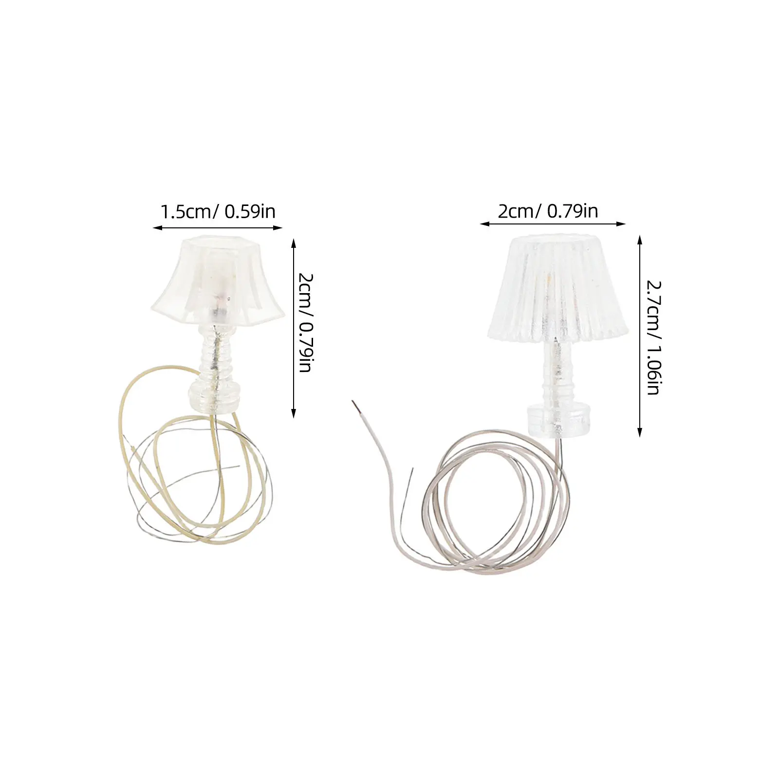 ชุดโคมไฟตั้งโต๊ะขนาดเล็ก 4 ชิ้น ดีไซน์สมจริงสำหรับบ้านตุ๊กตา ขนาด 1:20 1:25 แสงวอร์มโทน สำหรับตกแต่งบ้านจิ๋ว DIY