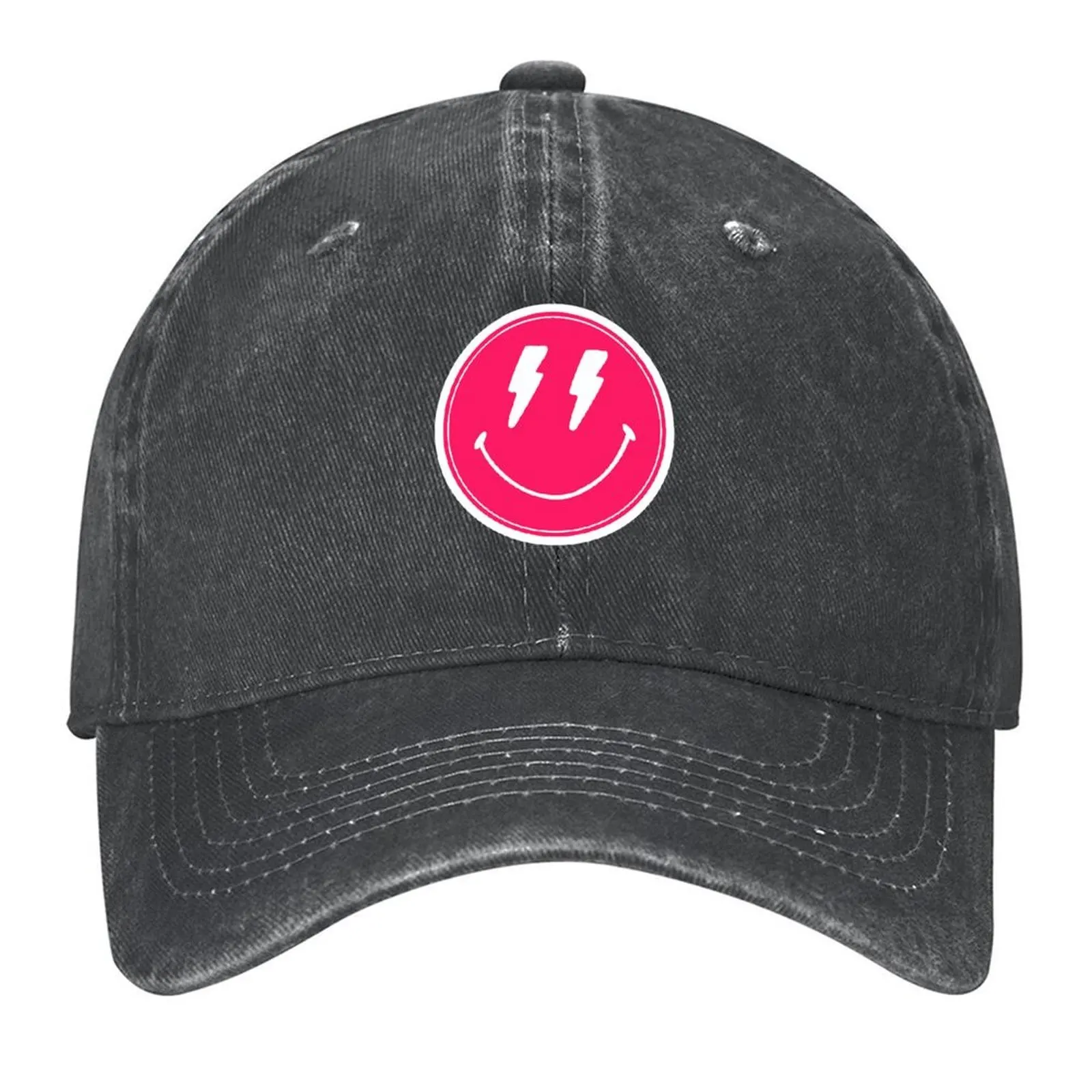 

Preppy School Supplies, Preppy, Aesthetic, Pink, Leopard Print, Smile, Preppy Baseball Cap fishing hat Men Golf Wear Women's