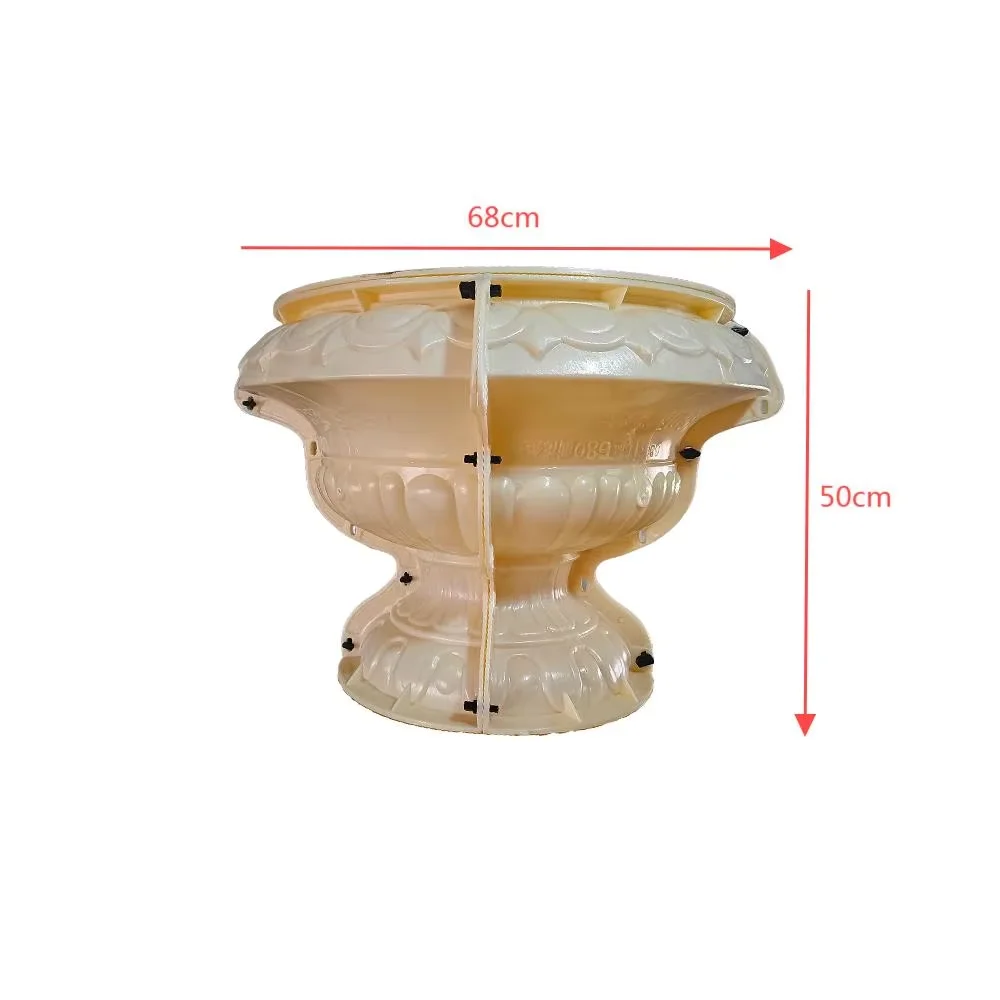 ABS Plastic Flower Pot Mold 68cm Diameter 50cm Height European Roman Urn Planter Mould Concrete Cement Garden Vase Mold for Outd