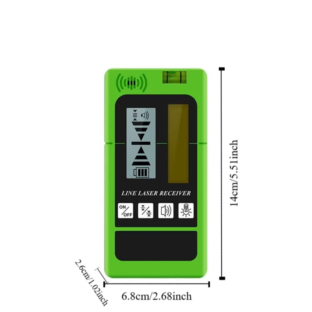 Led Light Indication Laser Receiver Adjustable Sound LCD Display Laser Line Receiver Detector Working Distance 50m