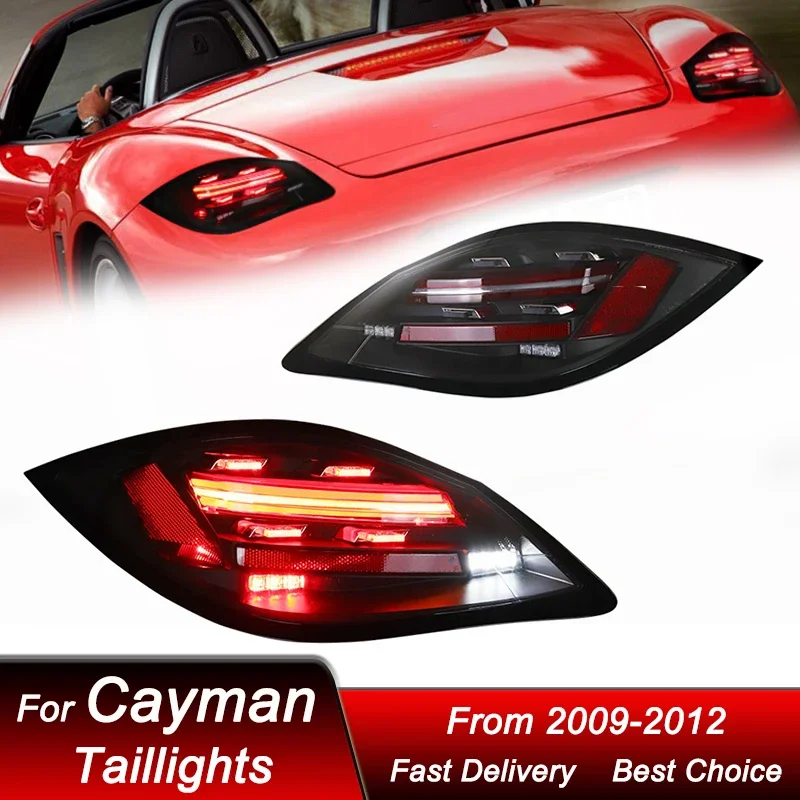 

Поп-автомобильные задние фонари для Porsche Cayman 987 987.2 Boxster 2009-2012, новый стиль, полностью светодиодный динамический указатель поворота, задний фонарь в сборе