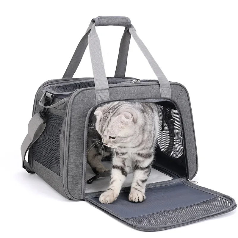 New portable cat backpack breathable pet outing  crossbody car pet cat  cross-border