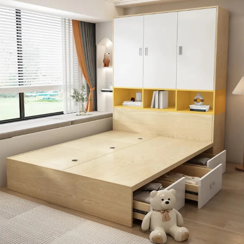 

#Modern Hotel Furniture Set Bed Wardrobe Integrated Storage Bed Apartment Furniture Set Bedroom