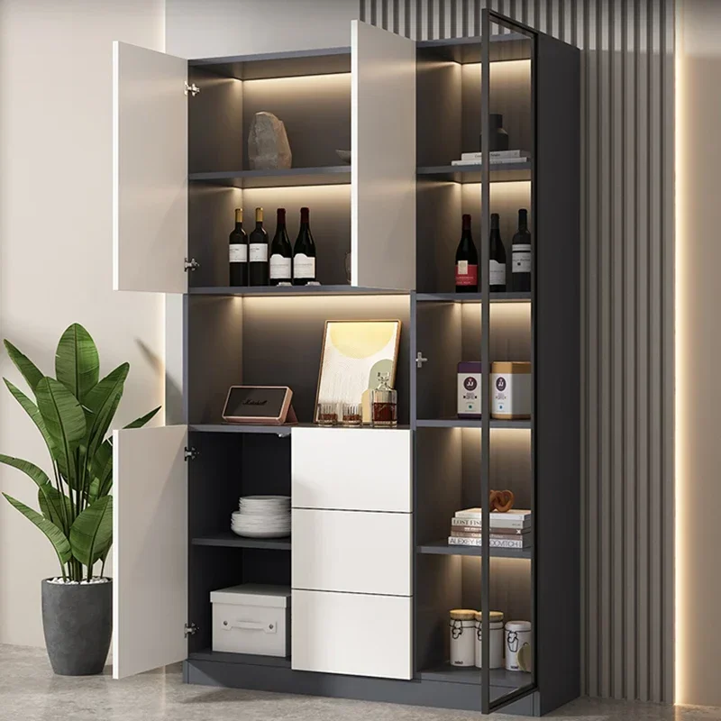 Showcase Display Wine Cabinets Rack Cellar Shelf Bar Wine Cabinet Glass Living Room Wohnung Bar Schrank Indoor Bar Furniture