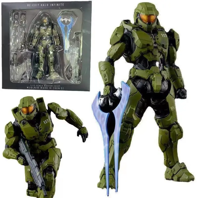 Game 18CM RE:EDIT Reach 1/12 SCALE MASTER CHIEF MJOLNIR MARK V1 Articulated Action Figurine Collectible Ornaments Cool Boys Gift