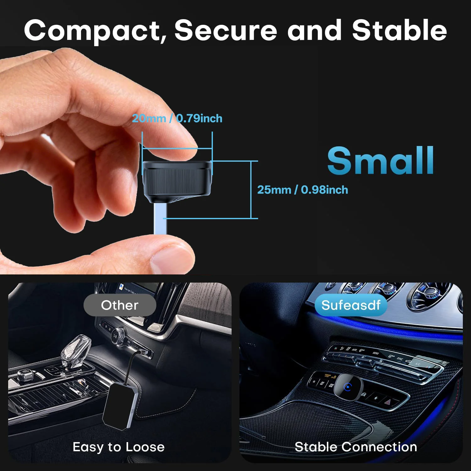 2026 Upgraded 2-in-1 Wireless CarPlay & Android Auto Adapter, Plug & Play Compatible with iPhone & Android Smartphones
